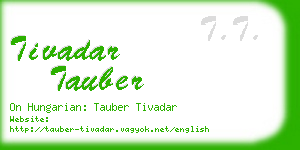 tivadar tauber business card